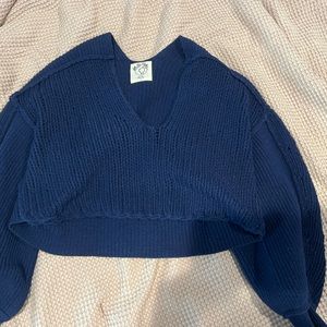 Brand new never worn free people sweater size small (navy blue)